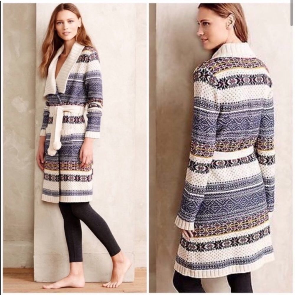 New Anthropologie Eloise Fireside Sweater Robe Medium/Large #110